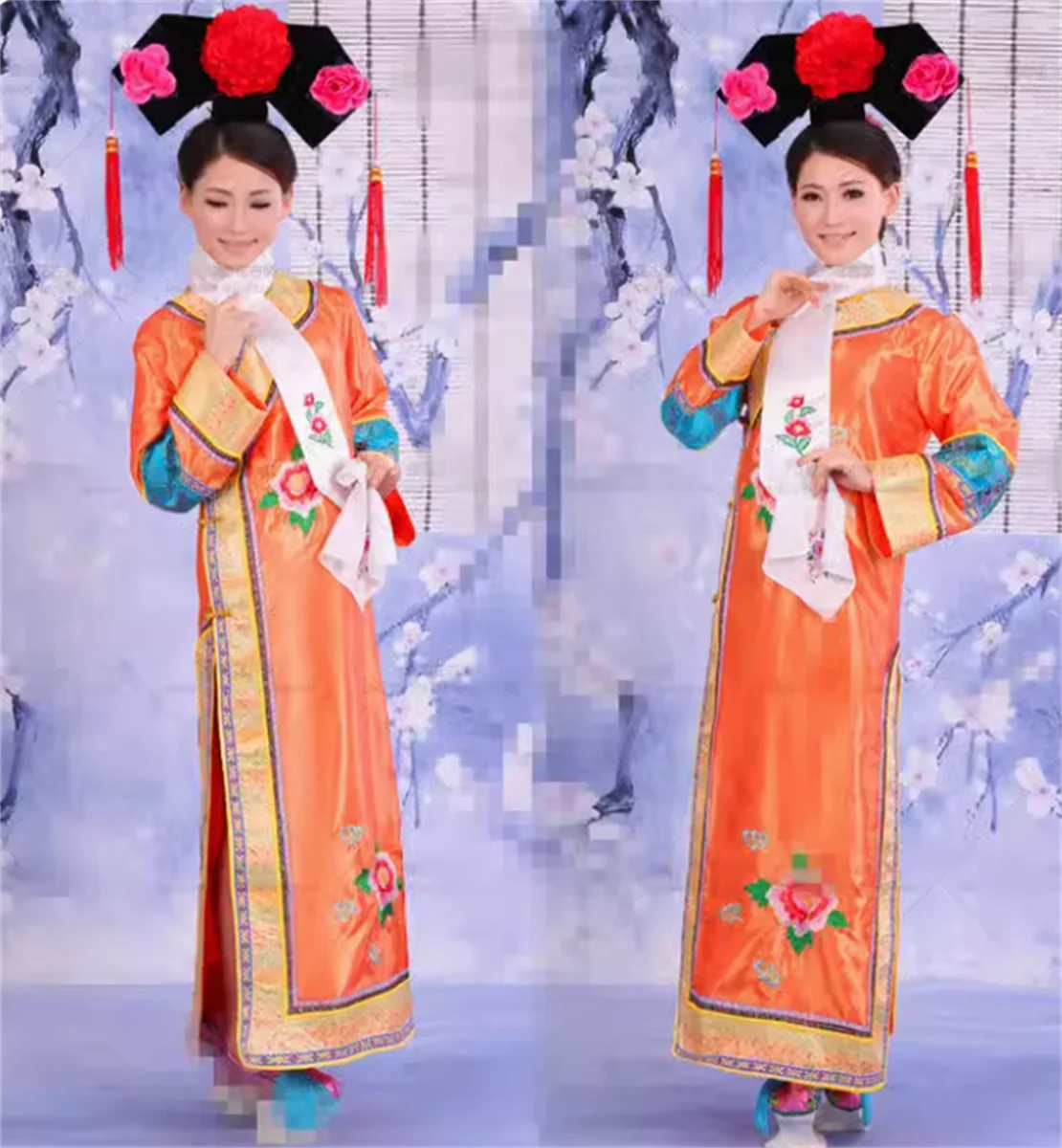 Vestido Gege Oriental con sombrero para mujer, Túnica de princesa, Palacio chino, dinastía Qing, escenario, Primavera