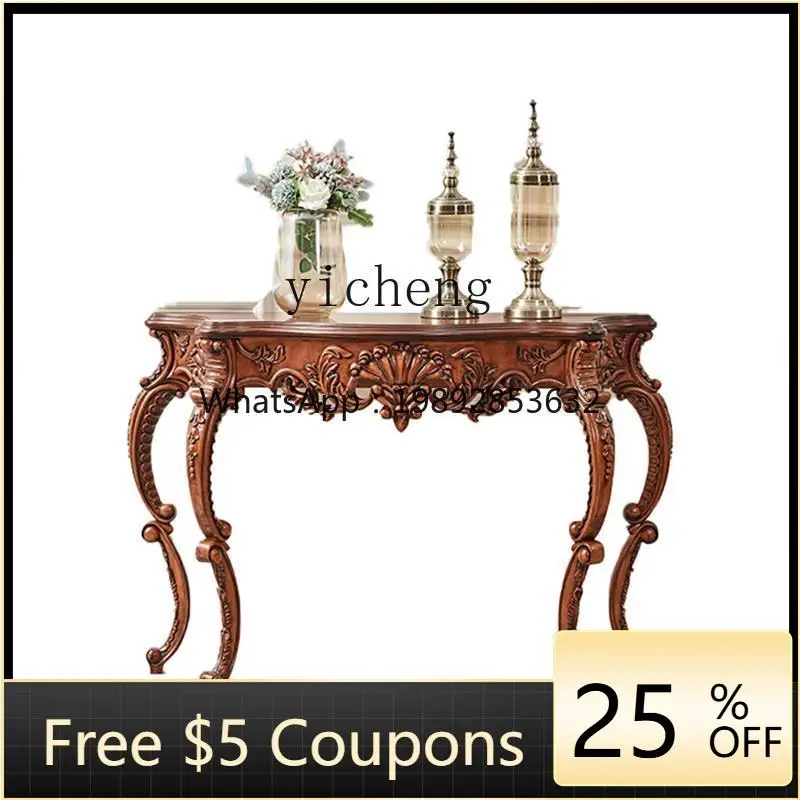 

WW entrance table against the wall Solid wood strip few shelves Corridor case desk Entry entrance desk