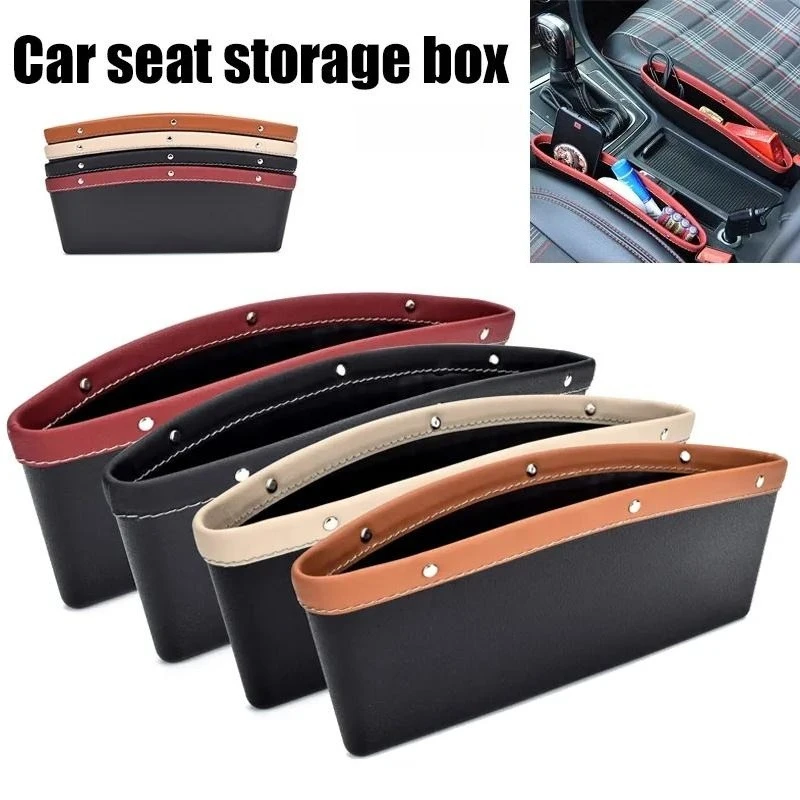 Car Seat Gap Organiser, Car Seat Gap Filler, PU Leather Seat Crevice Storage Box – Universal Fit, Fits Between Car Seats