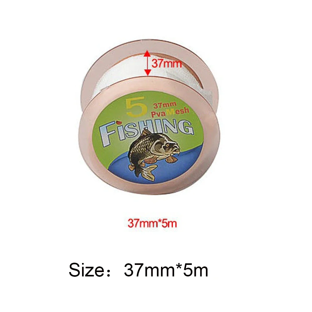 5M PVA Durchmesser 25/37/44mm Wasser auflösen Mesh Angeln Wasser löslich mesh Karpfen Grob Angeln locken tasche Angeln Zubehör