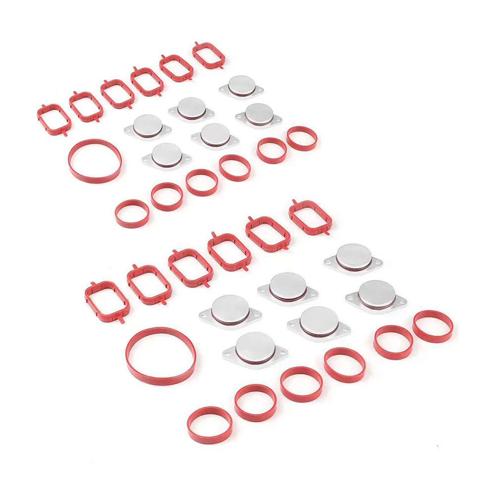 1 Set 22/33mm Car Air Intake Inlet Manifold Swirl Blanks Flaps Plate Cover Gaskets Repair Delete Kit for BMW M57 E39 E46 E83 E38