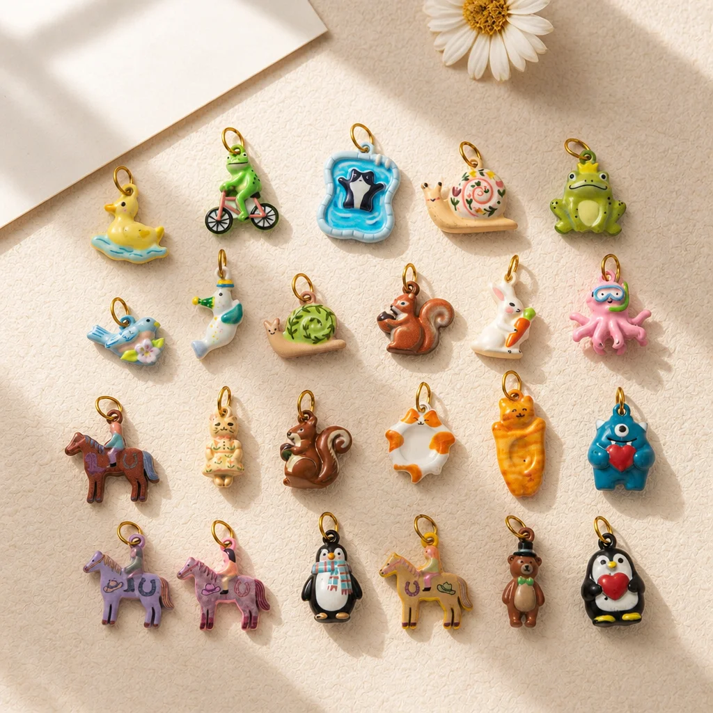 Einfache, beliebte, niedliche, romantische Kätzchen-Liebes-Pinguin-Anhänger aus Edelstahl zum Selbermachen für Schmuck. – Detail 2