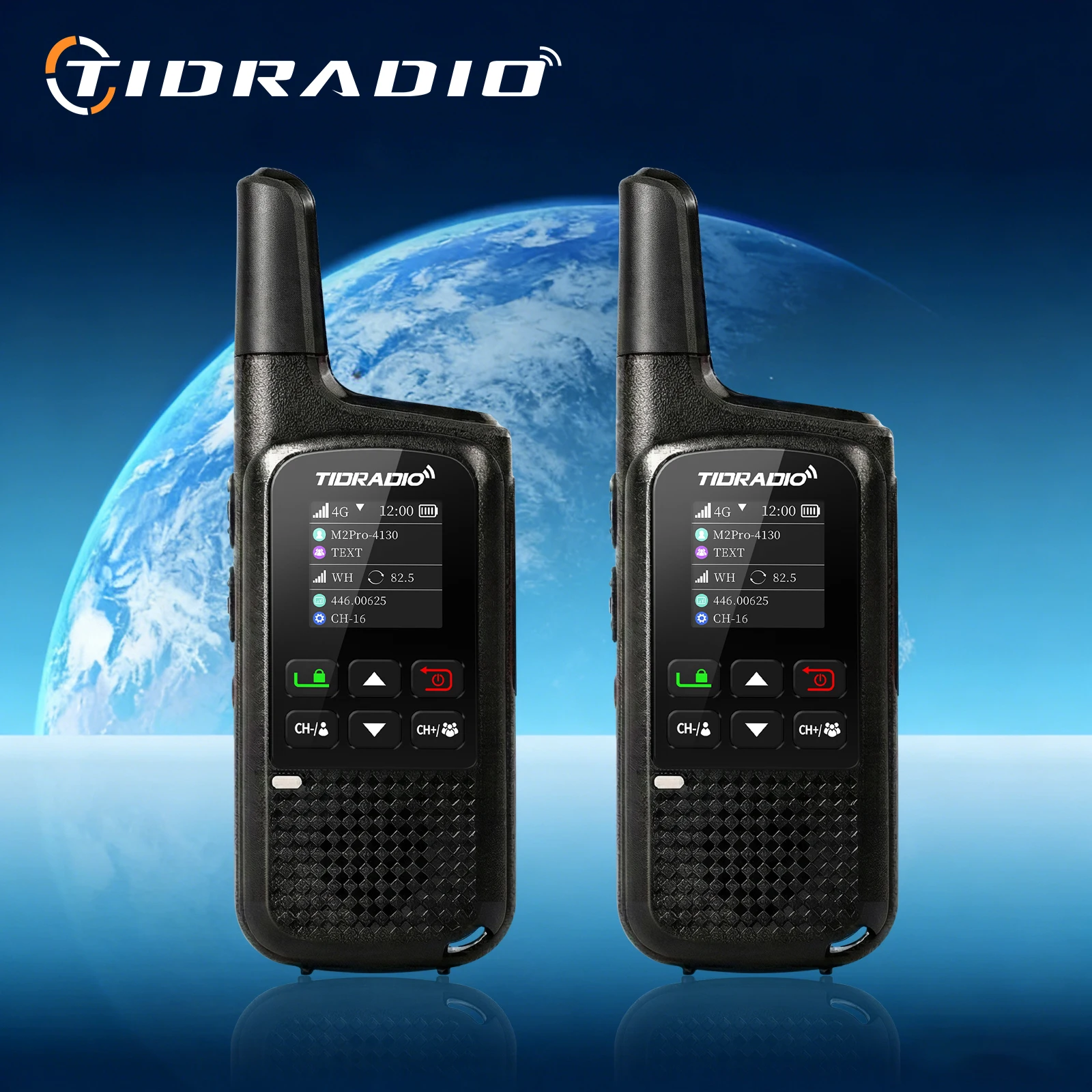 TIDRADIO TD-M2 PRO Global Walkie Talkie Long Range 4G Cellular Network PoC Radios + FRS, Dual-Mode-Standby-PTT SIM Card Included