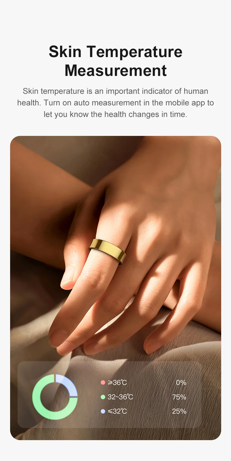 Neue Smart Ring R09 Gesundheit Monitor Multi Sport Modus Haut Temperatur Messung 5ATM Wasserdichte Smart Ring Mit Lade Fall – Detail 9