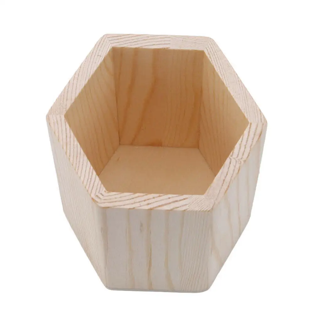 Desktop Wooden Pen Holder School Office Pen Pencil Storage Box DIY Table Stationery Organizer Pot Home Makeup Brush Container