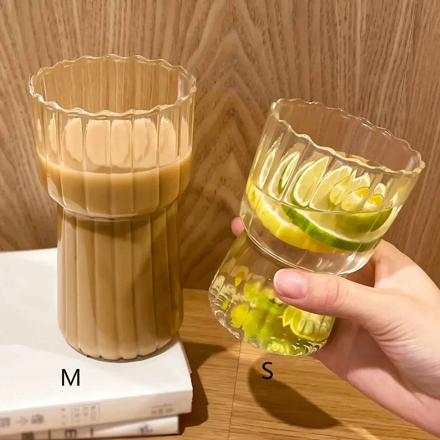 Taza de cristal, dispensador de agua de tambor resistente al calor, té transparente, jugo, leche, café, taza de agua para el hogar, 1 ud.
