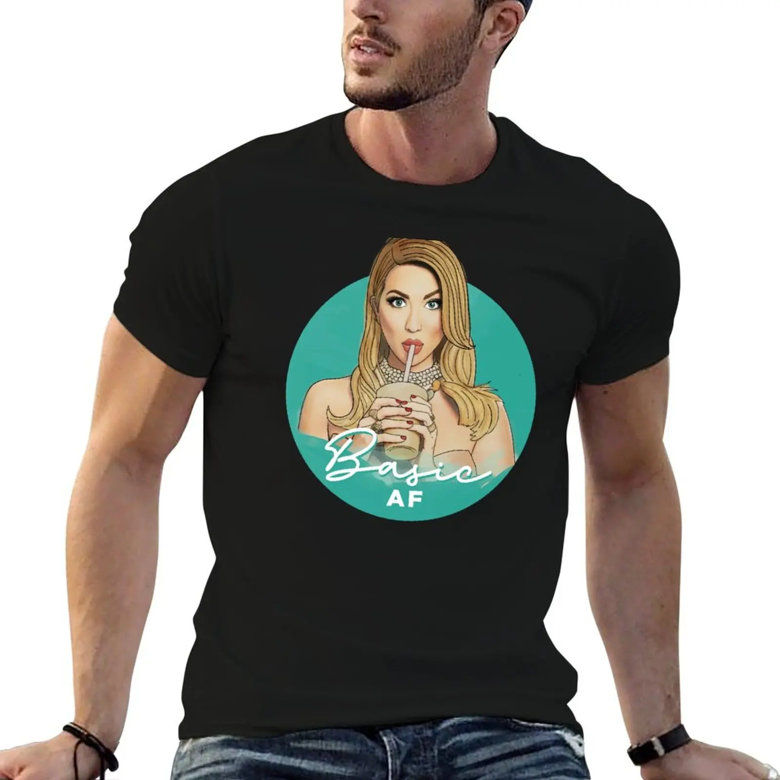 Stassi Schroeder inspired BASIC AF illustration design T-Shirt shirts graphic cute clothes mens white t shirts