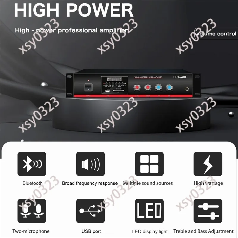 40W Mini Audio Power Amplifier Constant Voltage Impedance Home School Background Music Broadcast Amplifier