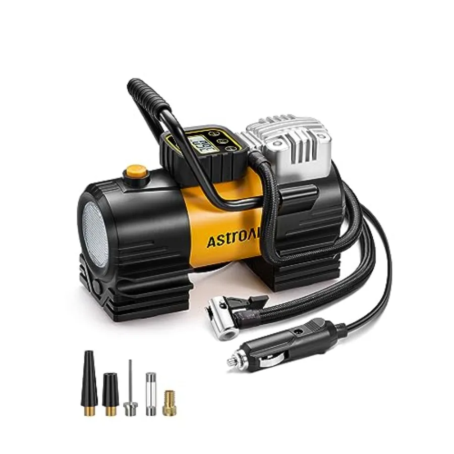 

Портативный компрессор для подкачки шин, до 150 PSI, автомобильный насос 12V DC, цифровой воздушный насос с 12 светодиодами, суперяркий свет