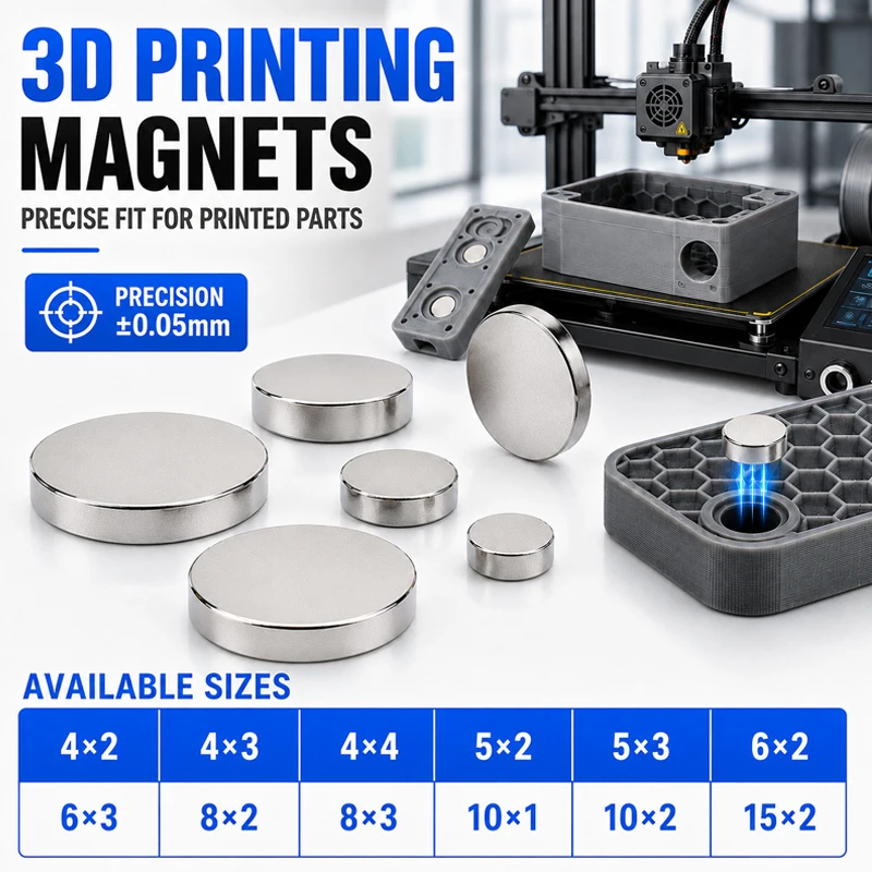 3D Printing Magnets 4x2/5x2/6x2/6x3/8x2/10x2mm Powerful Neodymium Magnets for For Bambu Lab DIY Creative Model Circular Magnet
