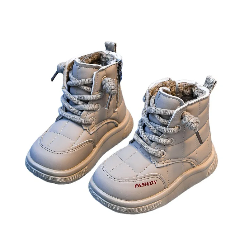 Classic Kid Boot 2025 Autumn Kid Velvet Warm Cotton Shoe Soft Sole Kid Shoes Small Medium Girls Boots Versatile Boys' Snow Boots