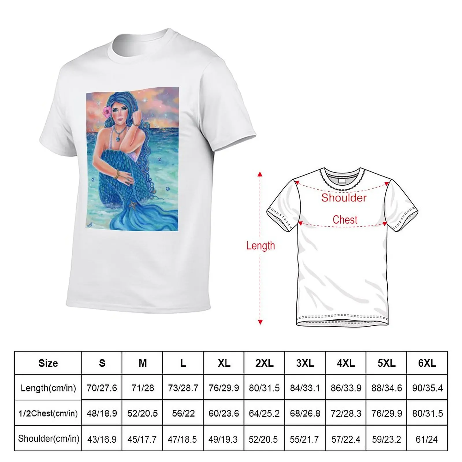 Melesandria tropical mermaid art by Renee L Lavoie T-Shirt T-shirt short sublime t shirt heavyweight t shirts for men