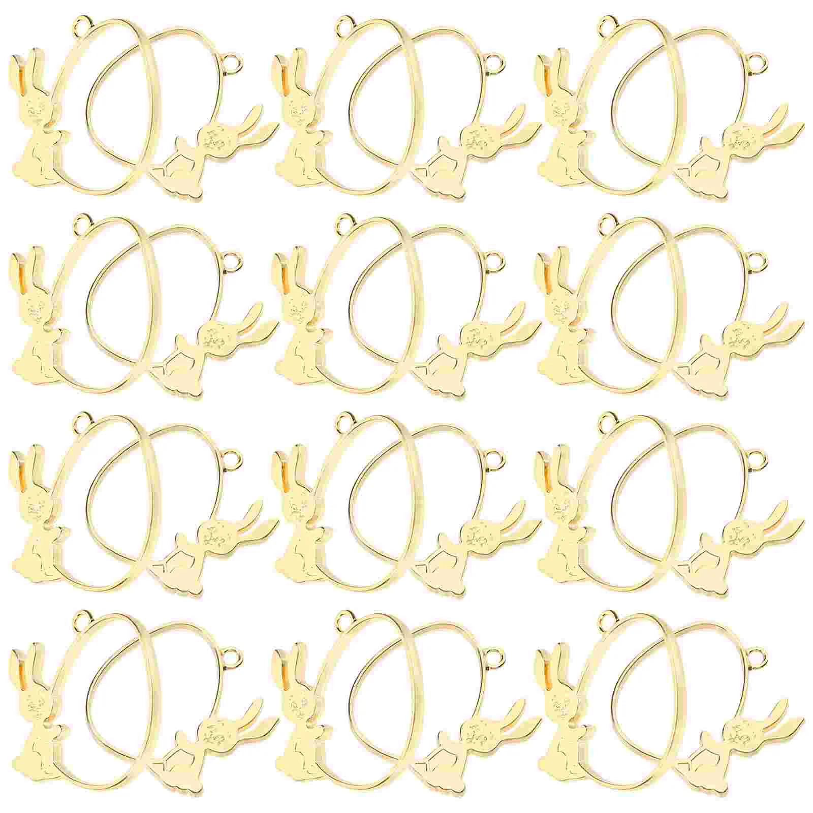 

25 Pcs Charm Rabbit Border of The Lid Pendant Metal Bezels for Resin Jewelry Making