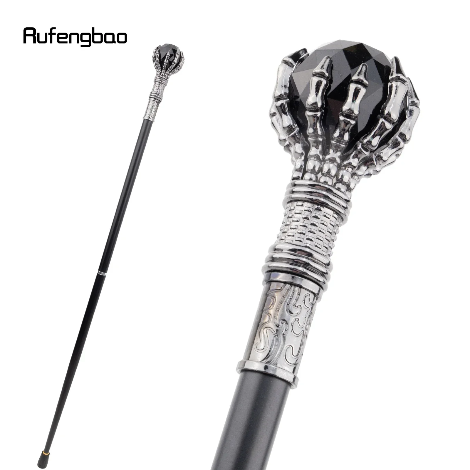Black Glass Ball Steampunk Cane Fashion Decorative Stick Gentleman Luxury Crosier Knob Walking Stick 93cm Performance Stage Cane