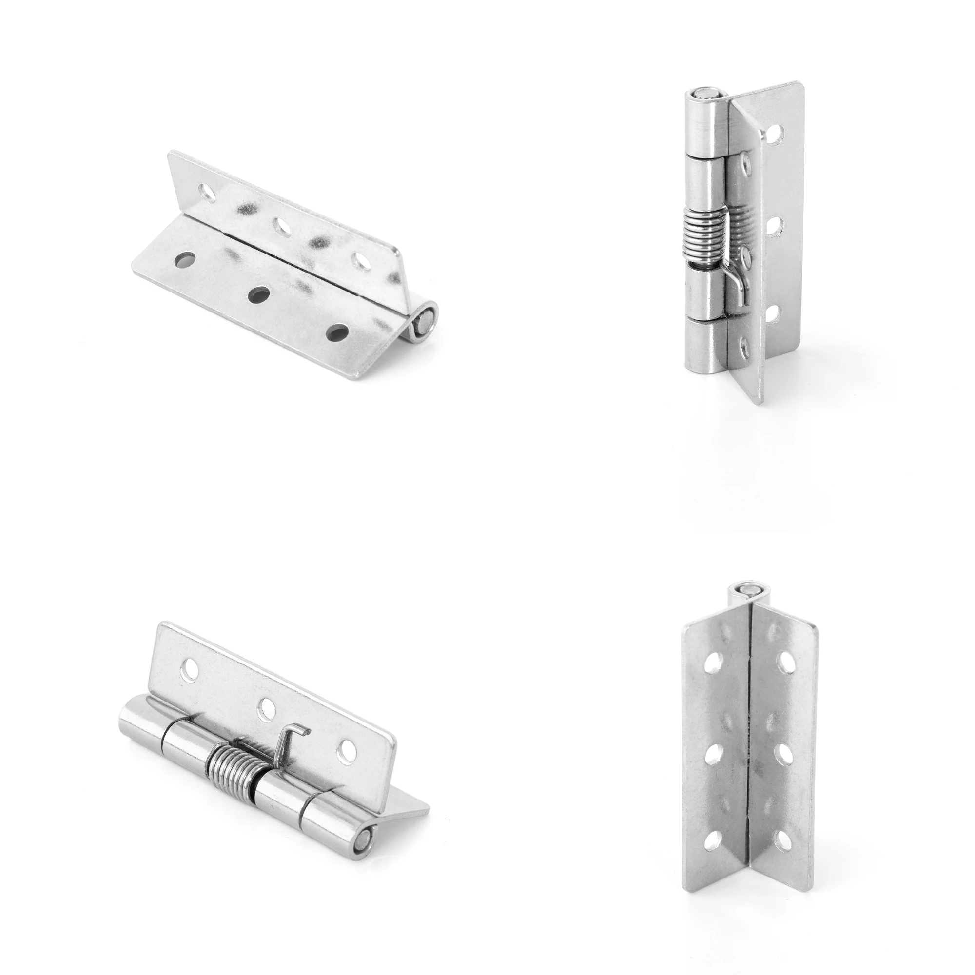 2PCS Stainless Steel Self Closing Spring Hinge 1.5/2/2.4/3/4Inch Furniture Metal Hinges for Cabinet Doors Jewelry Boxes