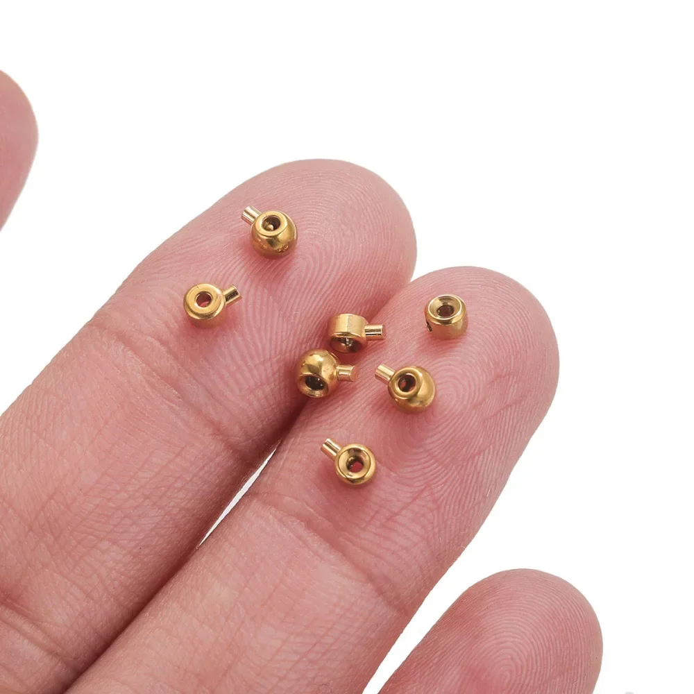 20 Stück Edelstahl-Positionierungsstopper-Abstandshalter Crimp-Endperlen für Schmuckherstellung DIY Crimp-Snap-Armband-Endverschlüsse – Detail 8