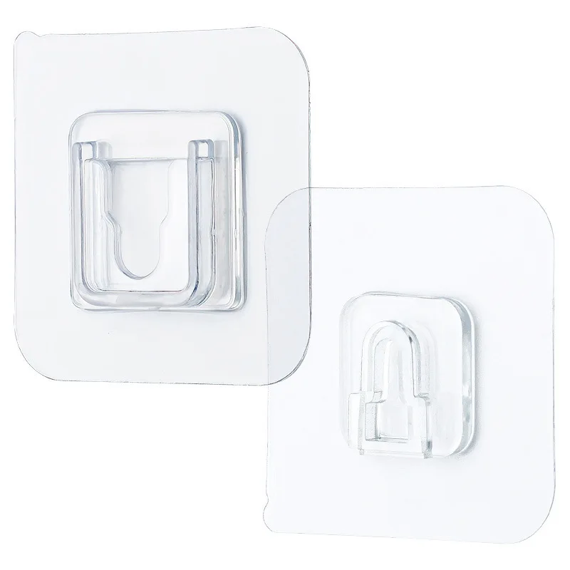 Double-Sided Adhesive Wall Hooks Hanger Strong Transparent Hooks Suction Cup Sucker Wall Storage Holder For Kitchen Bathroo