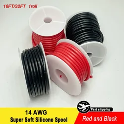 14 AWG Silicone Spool, Red Black Ultra Flexible High Temperature awg14 Stranded Copper Cable 600V - RC, Automotive, Battery Cabl