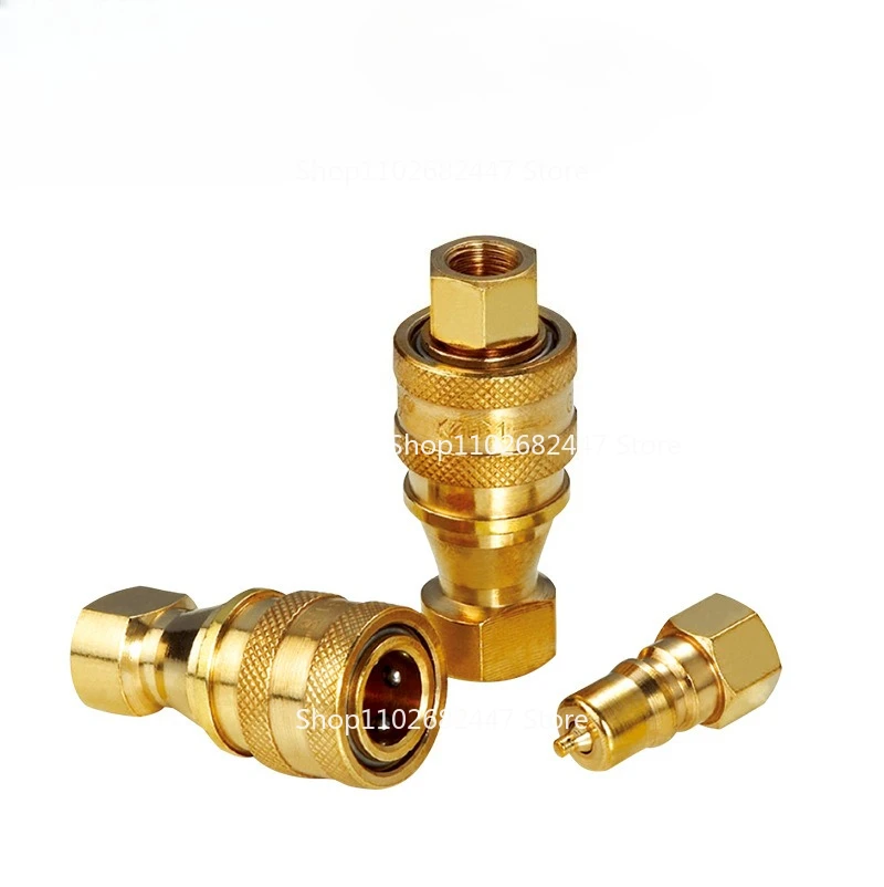 KZD Open-closed Medium-pressure High-performance Gas-liquid Quick Connector At Both Ends, Brass