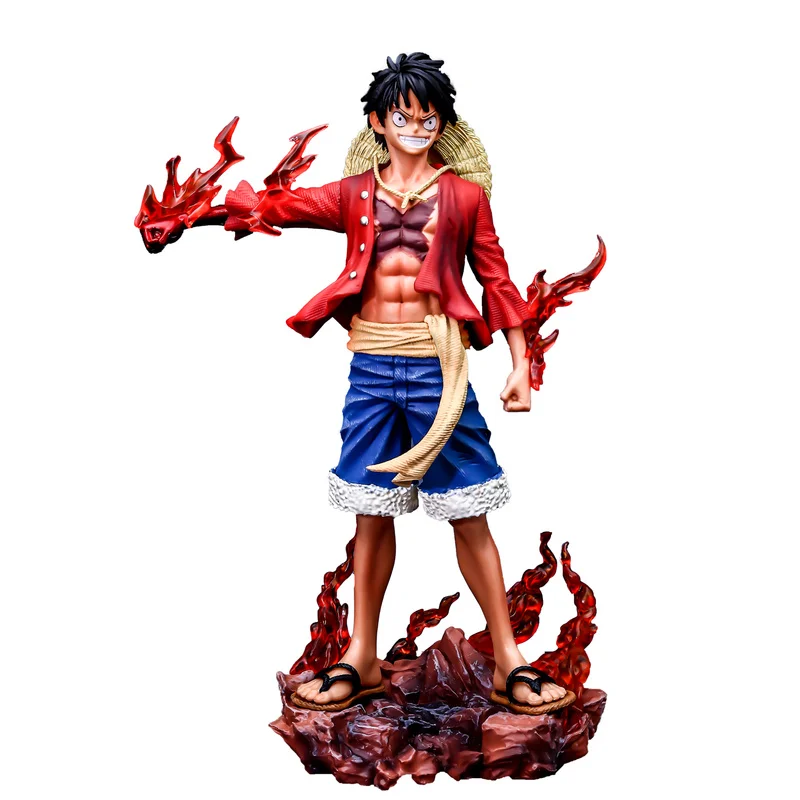 Anime One Piece Rufy Doppia Testa Aquila Meteora Cappello 27 cm In Piedi Action Figure Da Collezione GK Decorazione A Mano Giocattolo Regali