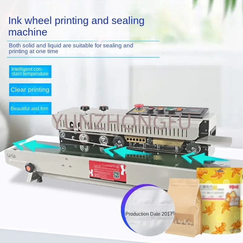 Automatic Continuous Sealing Machine Ink Roller Pad Printing Colored Printing Machine Commercial Automatic Sealing Machine