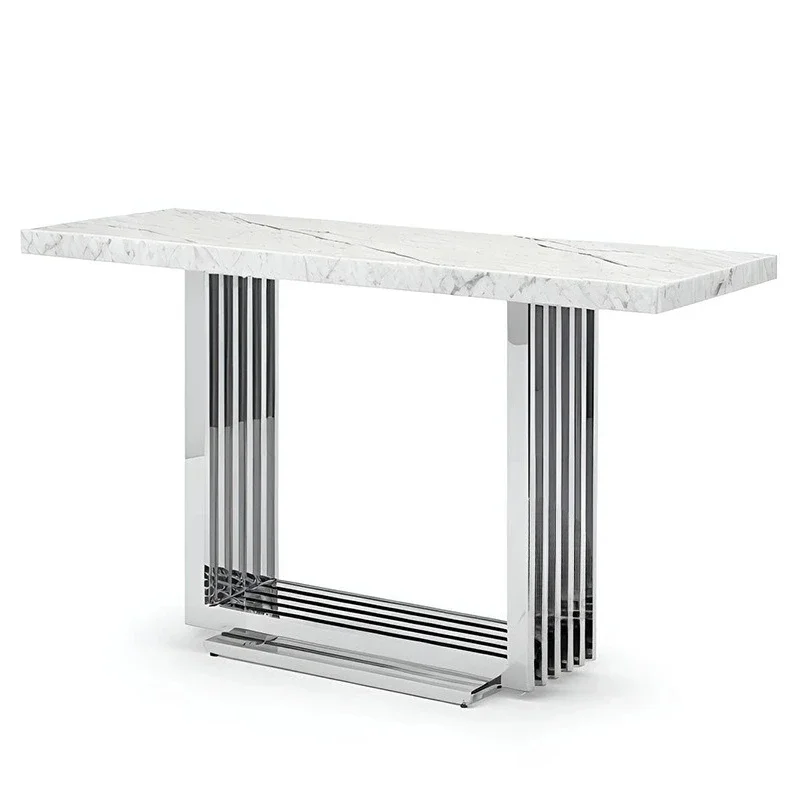 Stainless steel entrance table Light luxury entrance table Decorative corridor entrance cabinet Modern simple long case