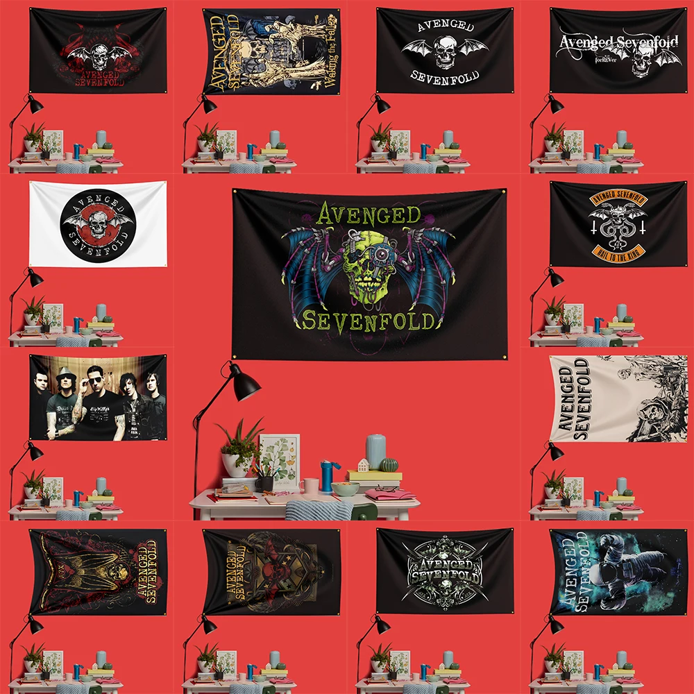 Avenged Sevenfold Inspired Rock Music Flag 3x5 FT 90x150cm Polyester Decorative Banner Tapestry For Music Fans Bedroom Wall Deco