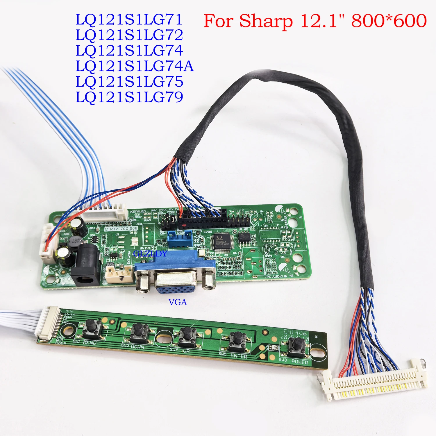 

Плата контроллера VGA LCD для 12,1-дюймовых промышленных дисплеев 800x600 LQ121S1LG72 LQ121S1LG75 LQ121S1LG74 LVDS 30P