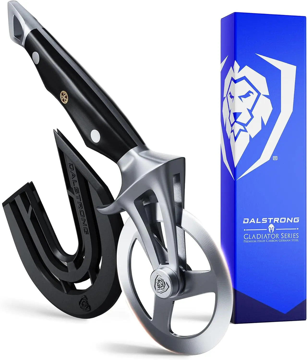 

Профессиональный нож для пиццы с острым лезвием из нержавеющей стали, эргономичной ручкой G10 и защитным кожухом для легкой нарезки