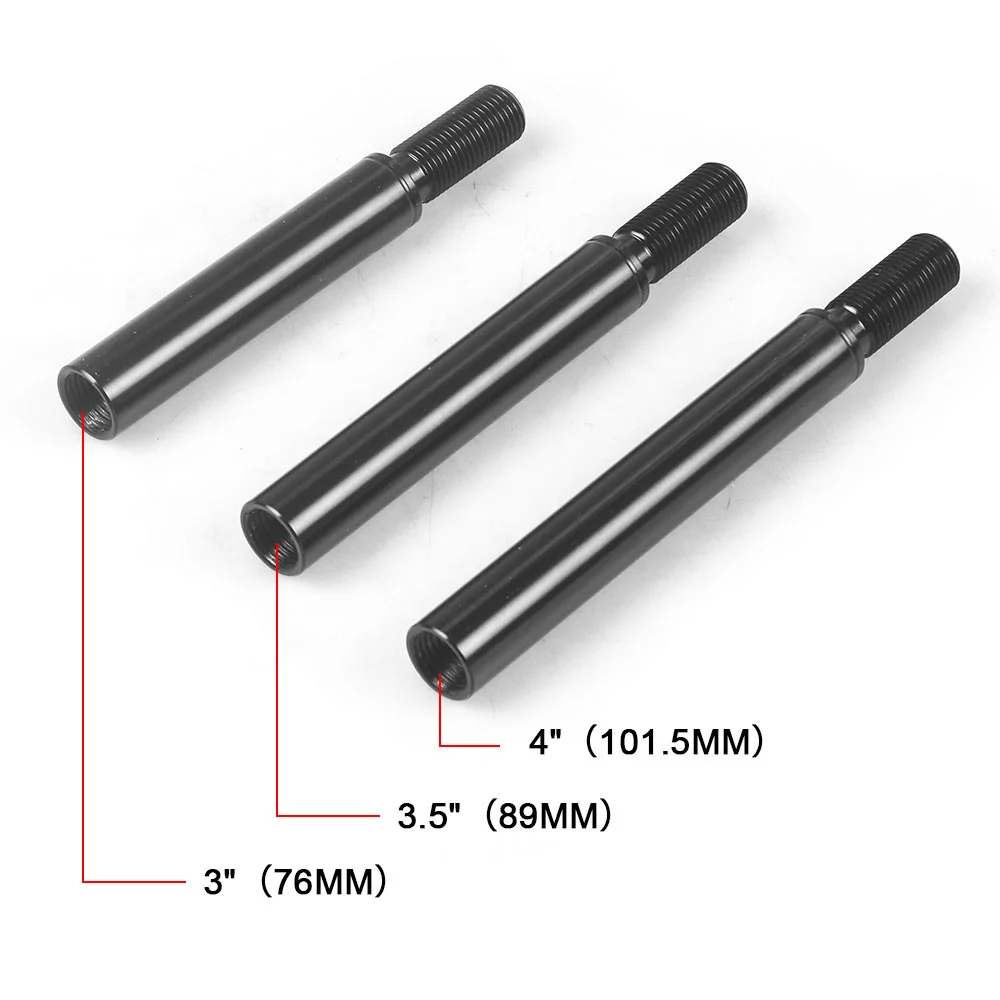 2‘’ 3‘’ 3.5‘’ 4‘’ 10‘’ Aluminum Black Shift Knob Extender Extension Lever Gear Manual Shifter Rod M10X1.5 M10X1.25 M12X1.25