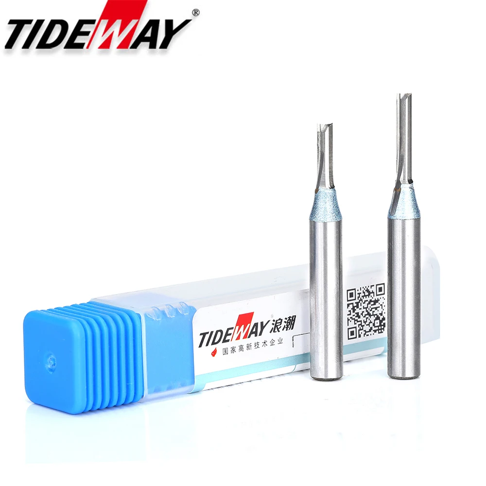 Imagem -06 - Tideway-tct Reta Bits Router Flautas Fresa Carpintaria Escultura Gravura em Madeira Carboneto Ferramenta Cnc End Mill Shank