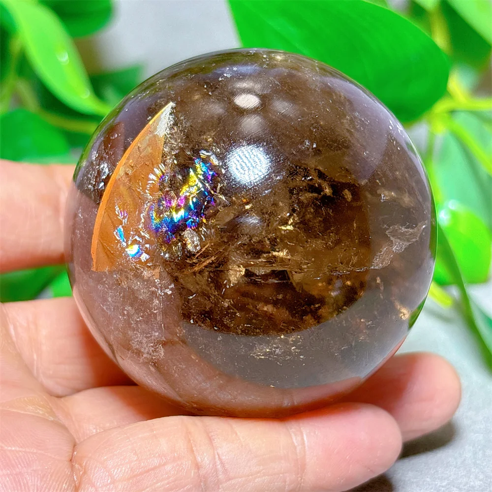 Smokey Sphere Garden Quartz Sailing Crystal Natural Quartz Stone Home Decoration Minerals Reiki Craft Gifts Energy Healing Stand