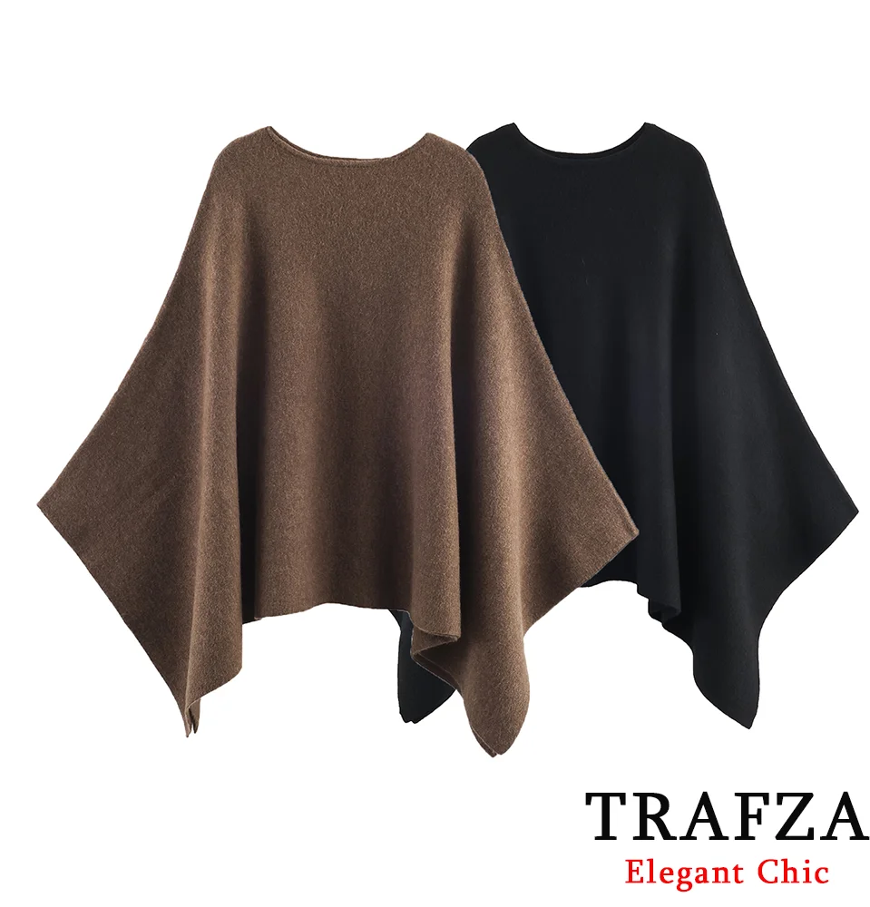 

KONDALA Women Elegant Vintage Cape Jacket O-Neck Pleated Cape Jacket New 2025 Autumn Winter Fashion Commuter Party Dinner Jacket