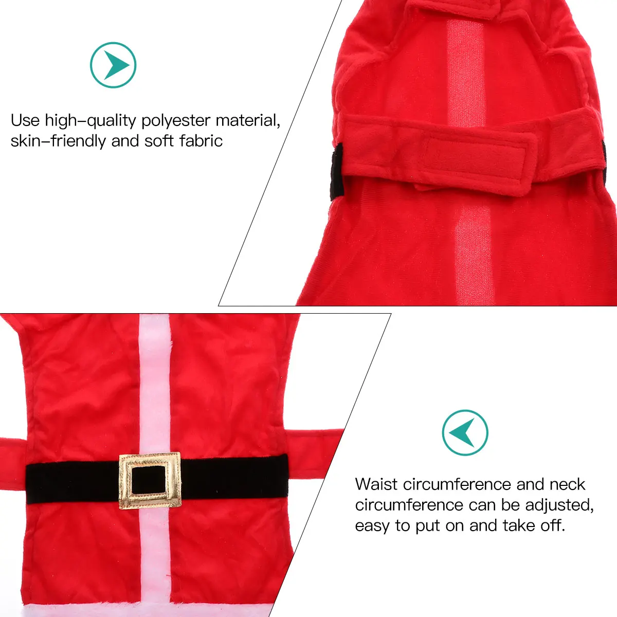 

1Pcs Pet Party Dress Festive Red Christmas Style Easy on Off for Small Dogs Cats Party Walk Photo Ready Holiday Supplies