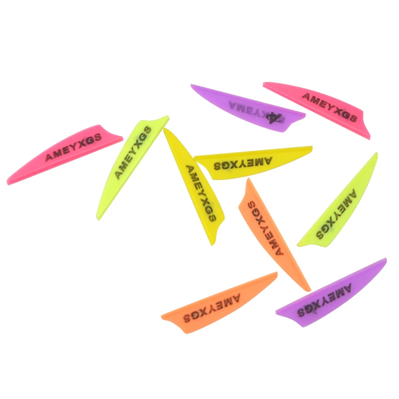 50pcs Arrow Feather ยิงธนูการล่าสัตว์ 2 นิ้วพลาสติก Feather Vanes 5 สียาง Feather Fletching DIY Arrow Arrow Vane