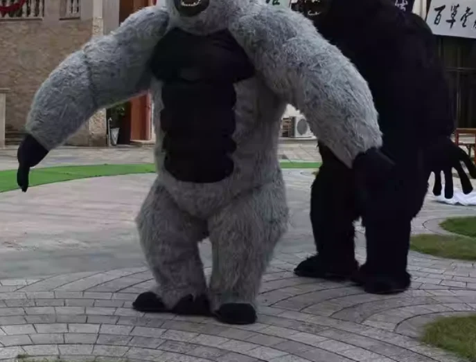 Pink Inflatable Gorilla Mascot Costume Suit Events Wear Cartoon Doll Clothes Halloween Carnival Animal Cosplay Party No Battery