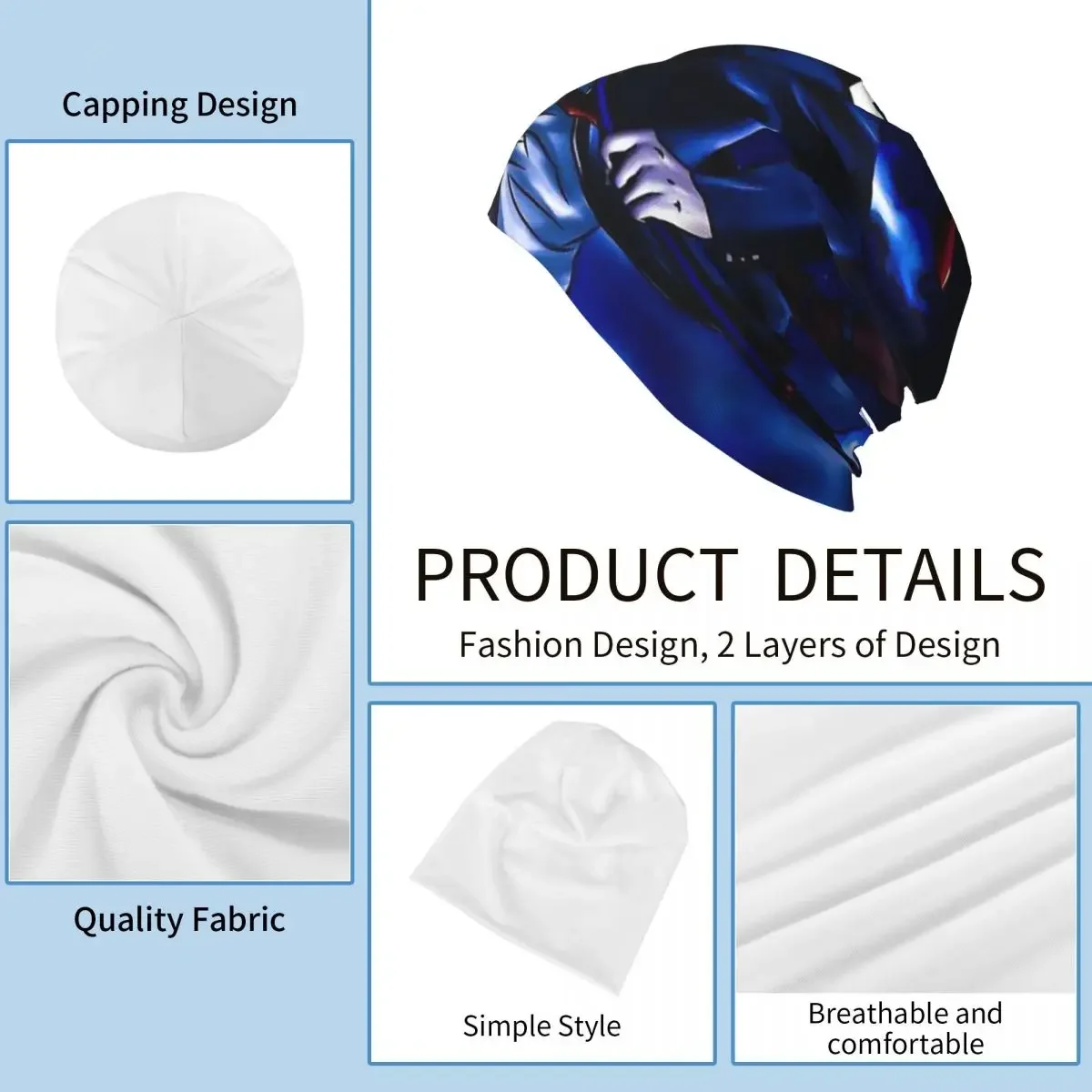 Шапка Moon, Мужская модная тонкая шапка, шапочки с изготавливающим синим демоном, шапки-бини с аниме, шапки для мужчин и женщин, креативные хлопковые шапки