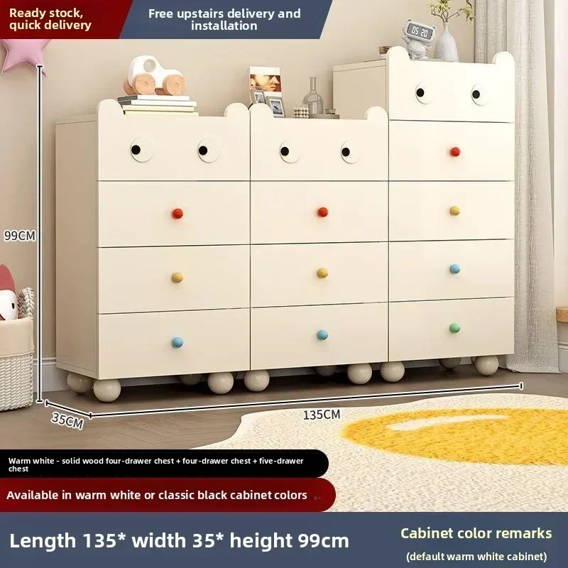 Exquisite Durable Household GoodsSolid Wood Children's Chest Cabinet, Locker, Integrated Chest Cabinet, Bedside Cabinet