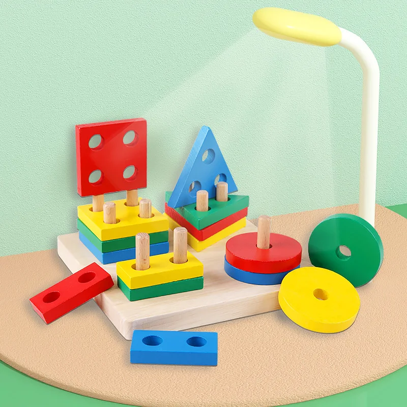 

Детские развивающие игрушки-головоломки Монтессори, деревянные геометрические фигуры, одинаковые игры, строительные блоки для детей 1-3 лет, обучение хватанию