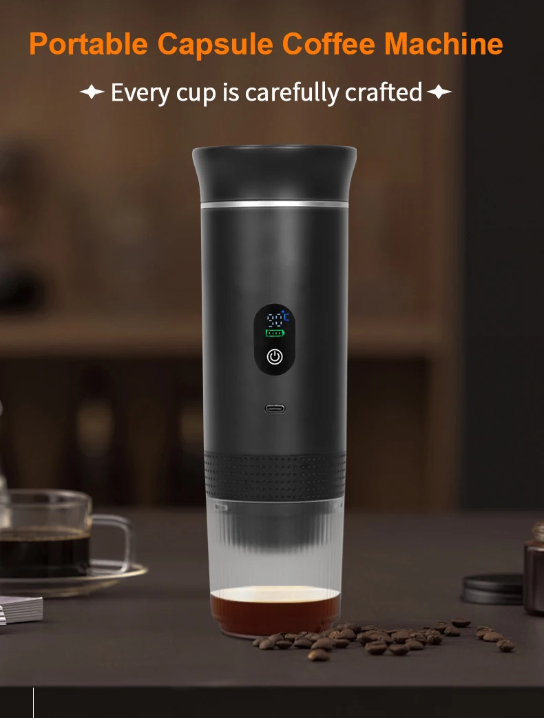 

12V Portable Espresso Machine for Travel USB-C Charging Self-heating Electric USB Capsule Espresso Maker 20Bar Mini Coffee Maker