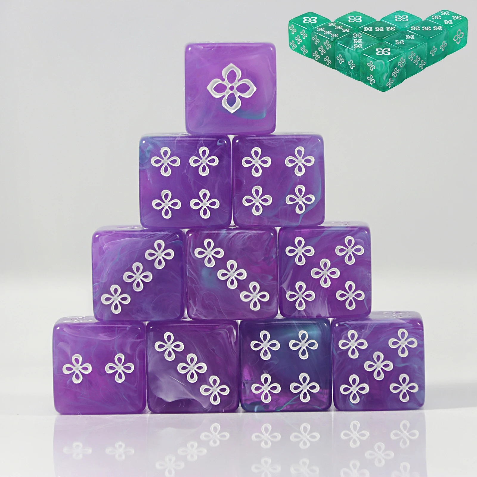 10Pcs Flower Dice S… - image
