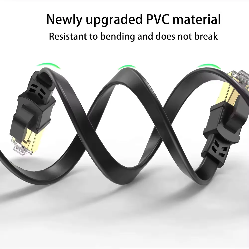 CAT 8 كابل إيثرنت 40Gbps 2000MHz CAT8 RJ45 شبكة Lan التصحيح الحبل شقة 10 متر 15 متر 20 متر 30 متر 50 قدم 100 قدم ل مودم راوتر PS 5/4