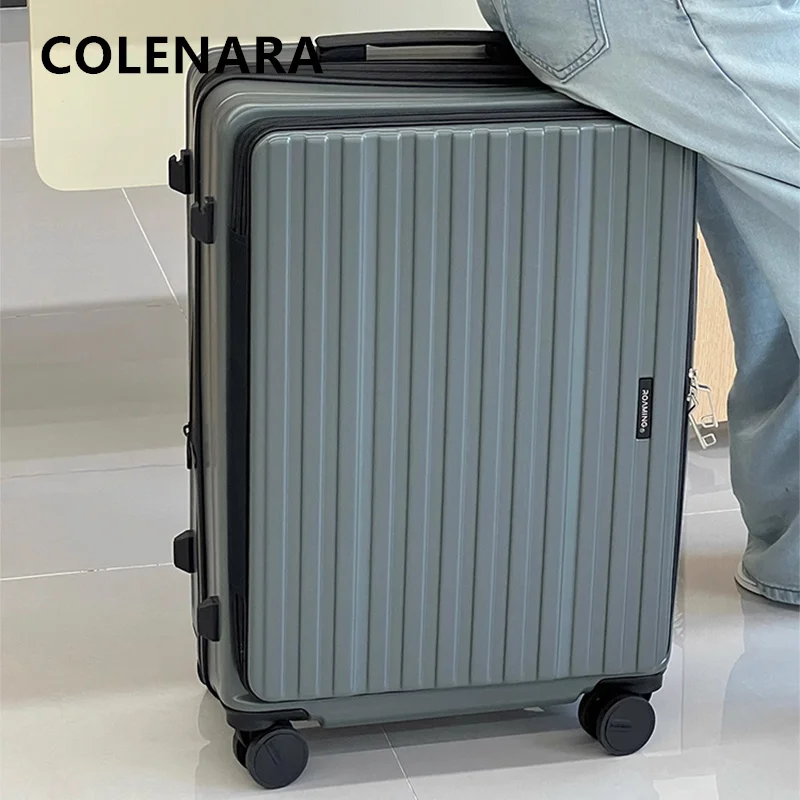 

COLENARA Luggage Travel Bag Side Opening ABS + PC Boarding Box 20"24"26Inch Strong Durable Trolley Case Carry-on Suitcase