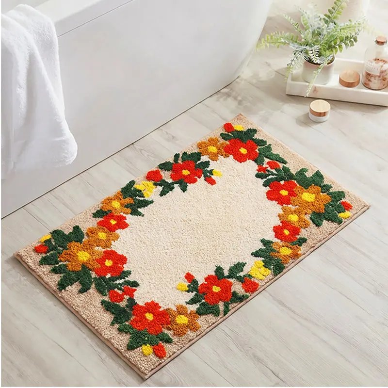 flower-tufting-rug-carpet-soft-fluffy-tufted-doormat-sofa-area-rug-foot-pad-silicone-anti-skid-back-door-mat