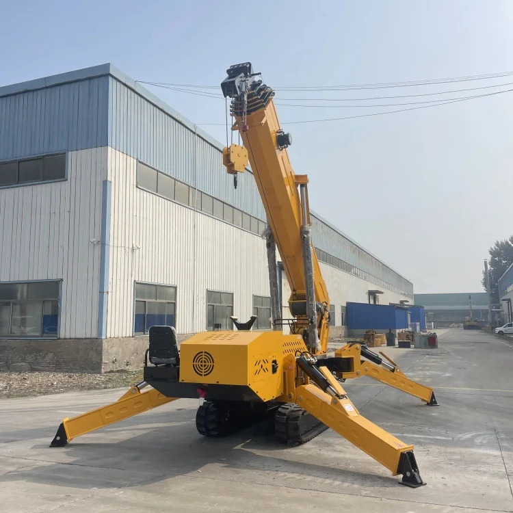 Advanced Spider Crane CE 5 Ton Crawler Boom Crane Remote Control 360-Degree Rotation for Versatile Lifting