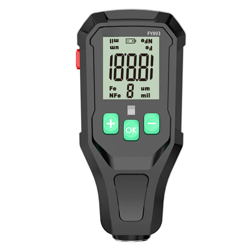 FY893 Coating Thickness Gauge 0-1350um Dual Mode For Car Paint Ferrous Non Ferrous Material Measurement Tester Tool Accessory
