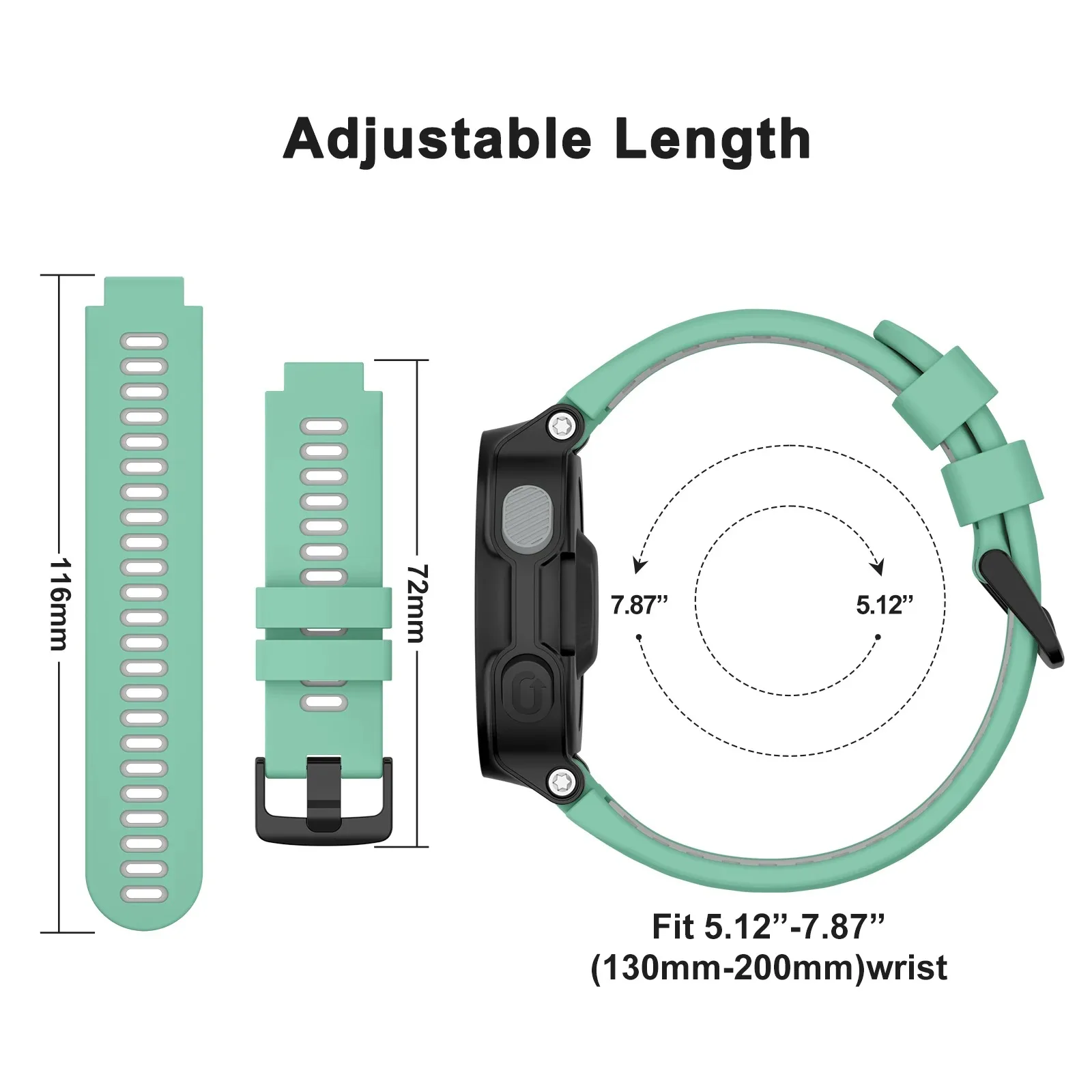 متوافق مع Garmin Forerunner 235 220 620 630 735 735XT أحزمة ساعة سيليكون ثنائية اللون #5