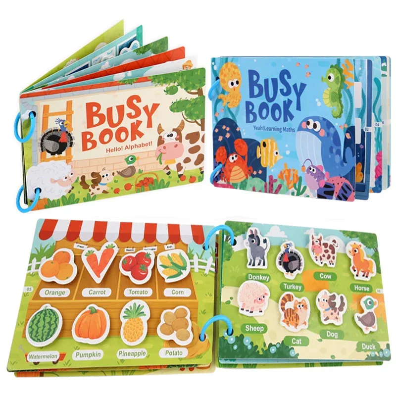 Early Education Quiet Book Montessori Repeatable Sticker Book DIY Scene Puzzle Hands-on Brain Puzzle Toy Birthday Children's Day