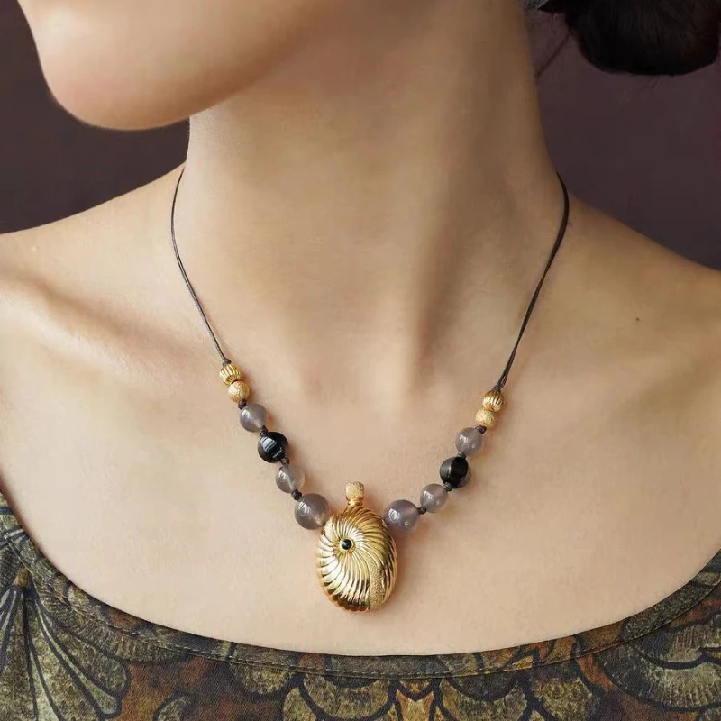

New European and American whirlpool perfume bottle beaded necklace earrings vintage design long necklace pendant