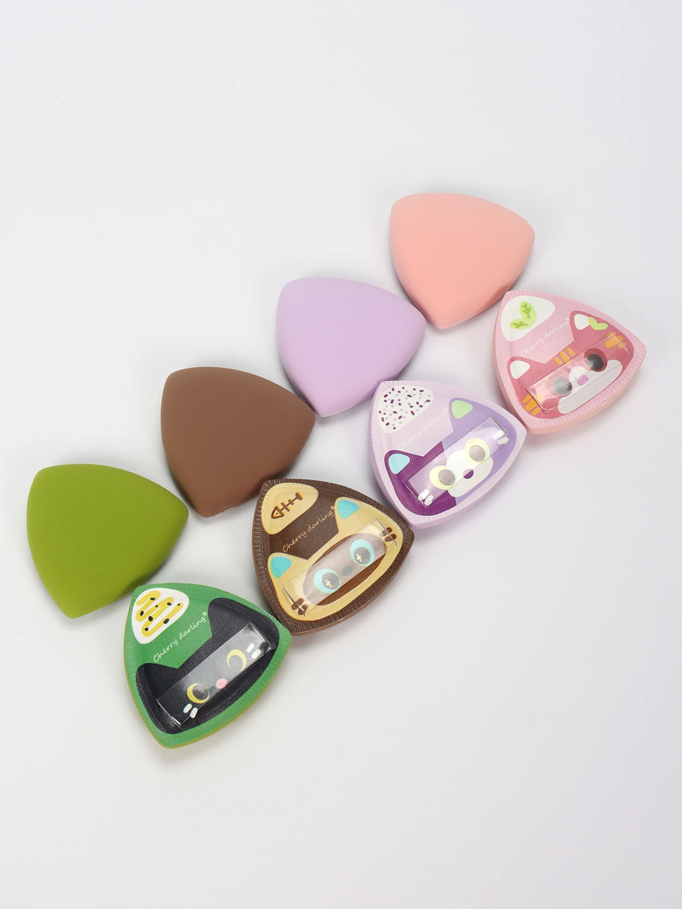 2-4-6 pezzi soffio di polvere di nuvola di gatto con sfera di riso, spugna per trucco per fondotinta a doppio uso asciutta e bagnata senza lattice, adatta a tutti i tipi di pelle